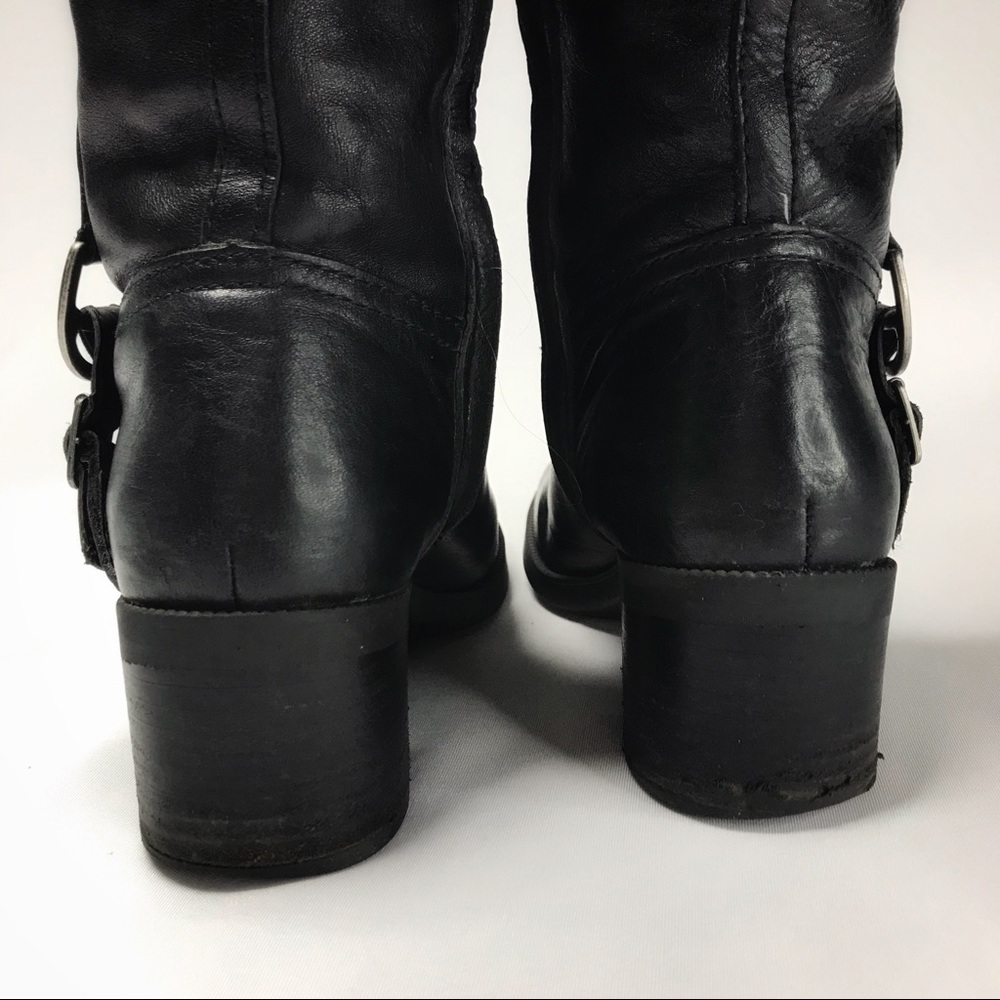 Lauren Ralph Lauren Calvina Tall Black Genuine Leather Boots Size 5.5 - Picture 7 of 10